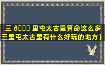 三 🍀 里屯太古里算命这么多（三里屯太古里有什么好玩的地方）